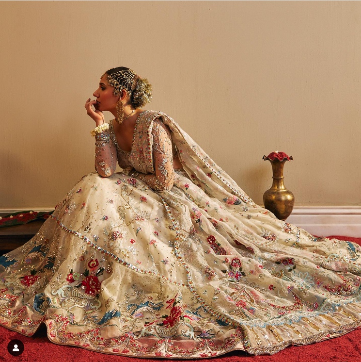 Rano’s Heriloom Ivory Bridal Net Embroidered Unstitched Collection