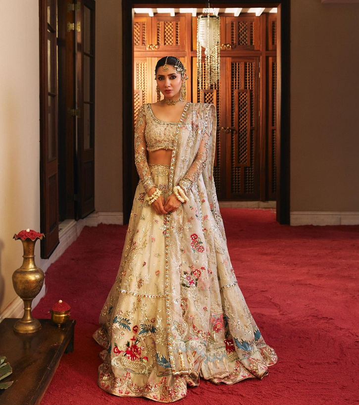 Rano’s Heriloom Ivory Bridal Net Embroidered Unstitched Collection