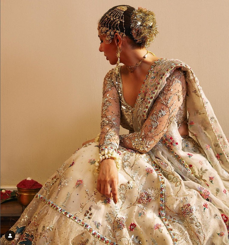 Rano’s Heriloom Ivory Bridal Net Embroidered Unstitched Collection