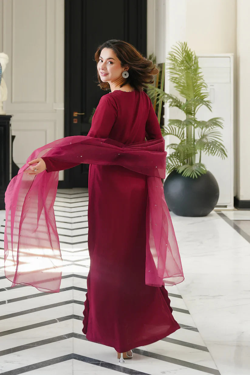Lulusar Luxury Silk Collection Embroidered 3 Pc Unstitched Samaal Long