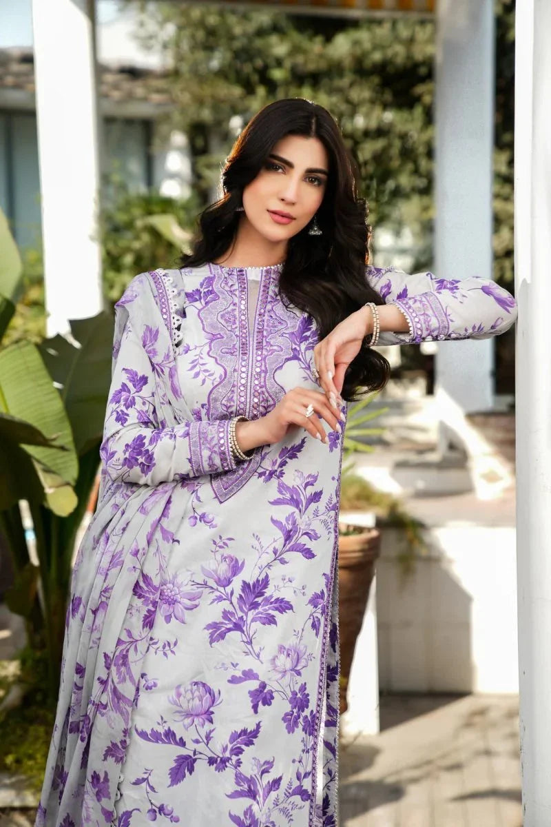 Aneela's Collection Luxury Lawn Embroidered 3 Piece Unstitched Swiss - 3 Pieces Lawn - Zainabjees