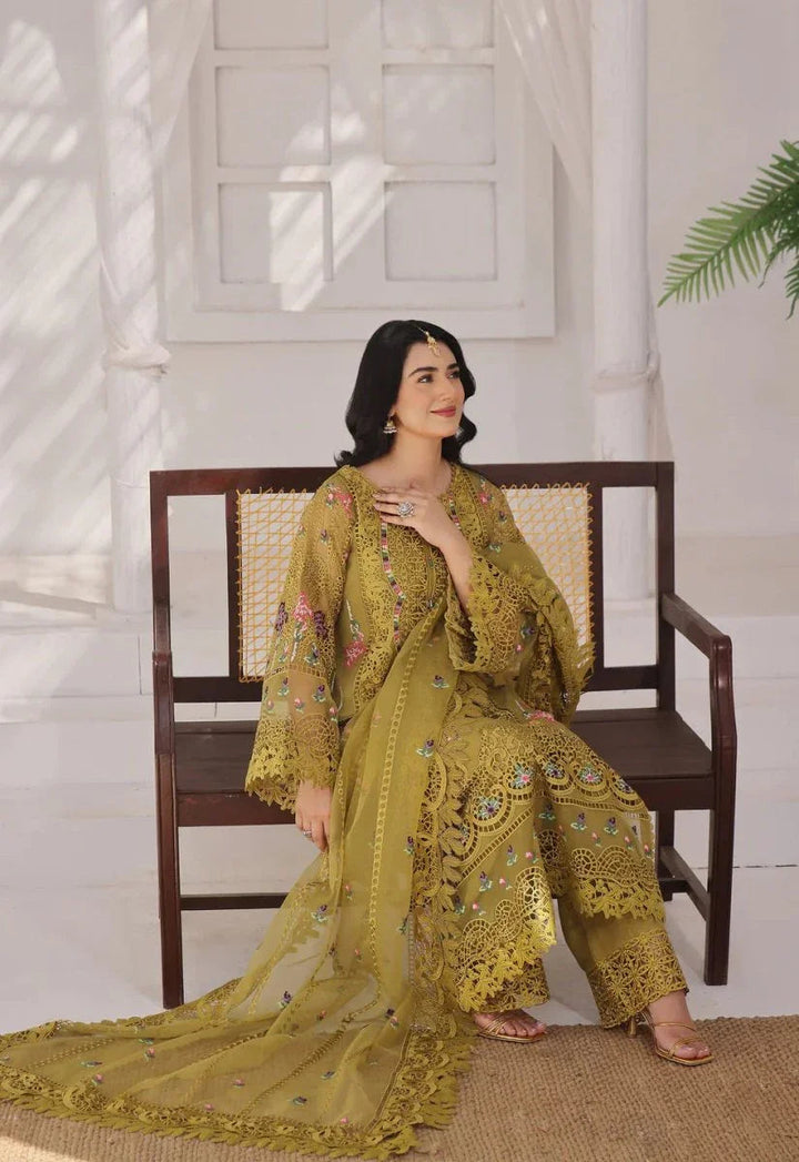 Aneelas Luxury Lawn Embroidered Unstitched 3 Piece - 3 Pieces Lawn - Zainabjees