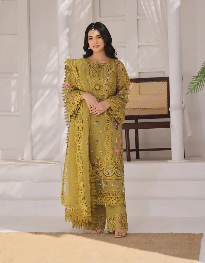 Aneelas Luxury Lawn Embroidered Unstitched 3 Piece - 3 Pieces Lawn - Zainabjees