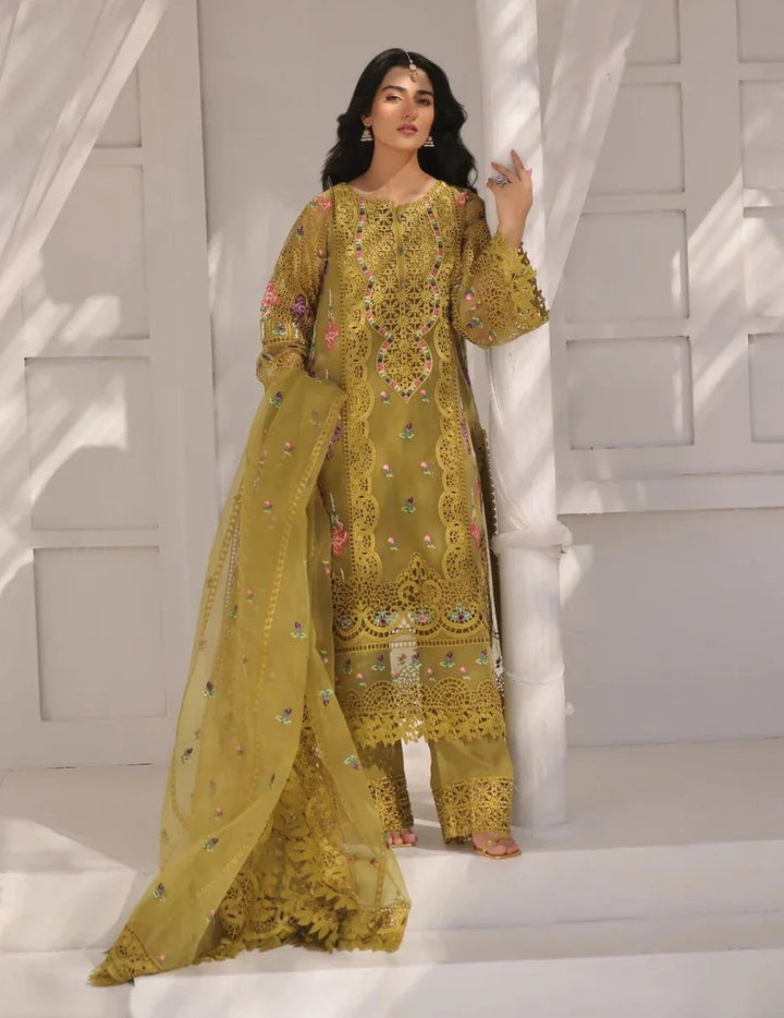 Aneelas Luxury Lawn Embroidered Unstitched 3 Piece - 3 Pieces Lawn - Zainabjees