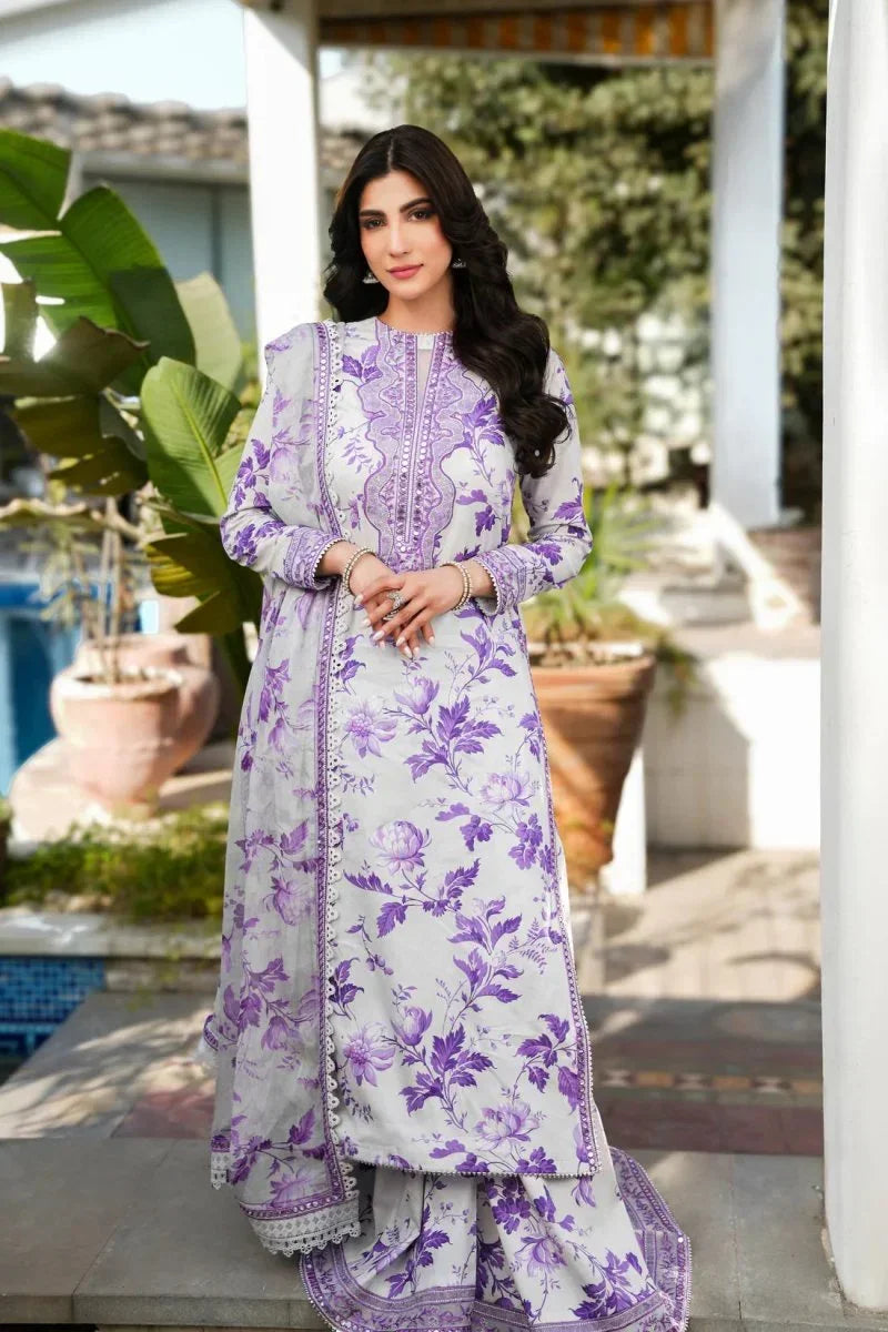 Aneela's Collection Luxury Lawn Embroidered 3 Piece Unstitched Swiss - 3 Pieces Lawn - Zainabjees