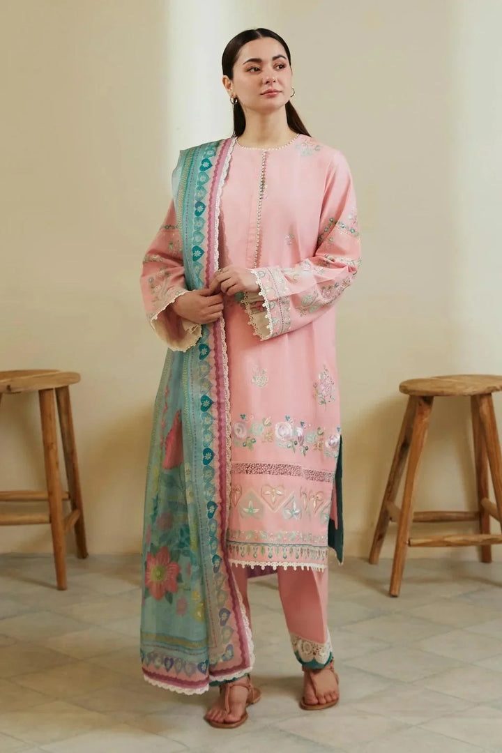 Coco by Zara Shahjahan Embroidered Lawn Unstitched 3Pc D - 08A ZOYA - 3 Pieces Lawn - Zainabjees