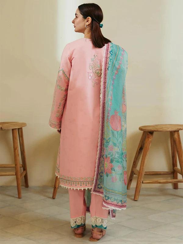 Coco by Zara Shahjahan Embroidered Lawn Unstitched 3Pc D - 08A ZOYA - 3 Pieces Lawn - Zainabjees
