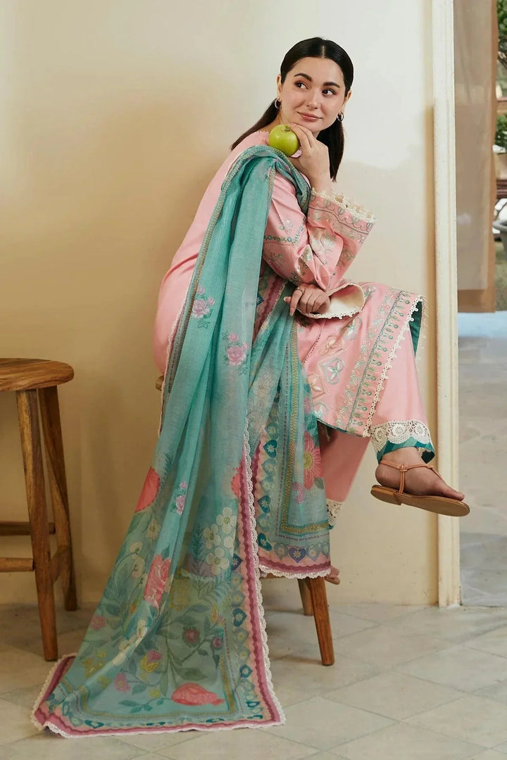Coco by Zara Shahjahan Embroidered Lawn Unstitched 3Pc D - 08A ZOYA - 3 Pieces Lawn - Zainabjees