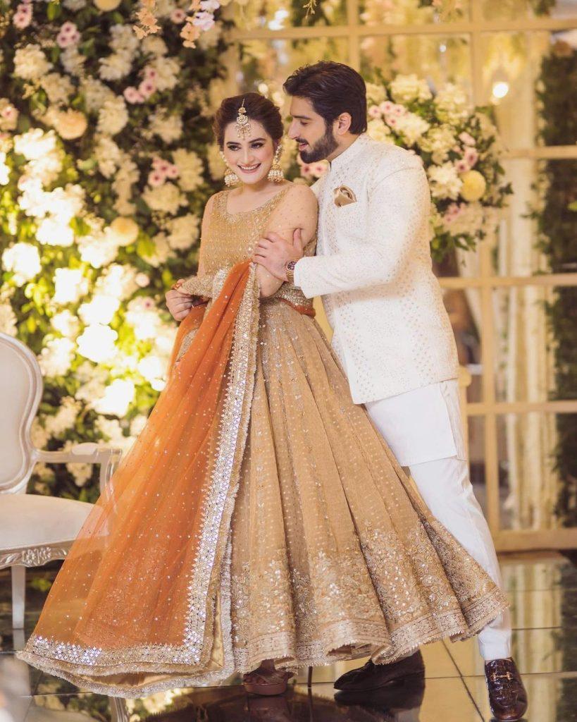 Aiman Khan spotted wearing Faiza Saqlain Net Embroidered 3 Pieces Unstitch Suits With Mirror Work