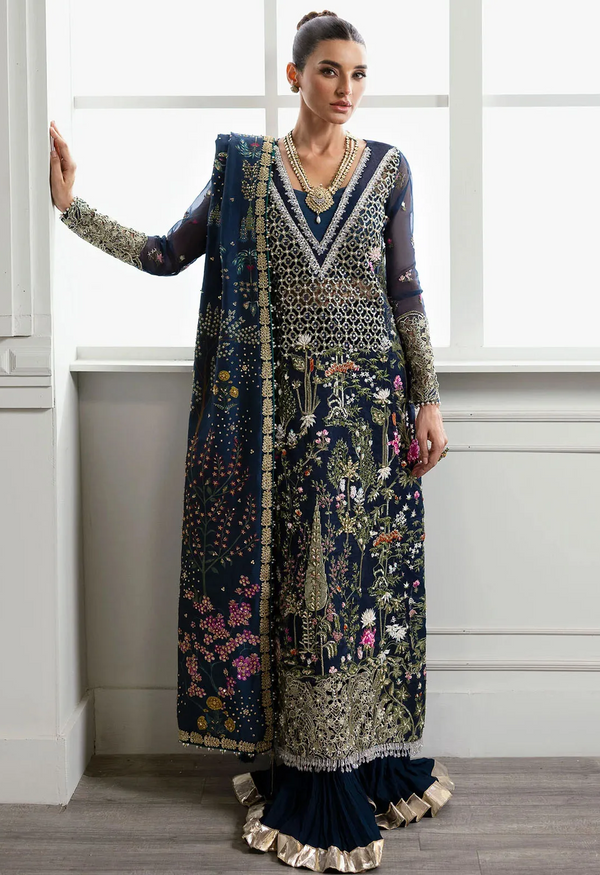 Crimson X Saira Shakira Embroidered Organza Suits Unstitched 3 Pc CR24SW Majestic Cypress