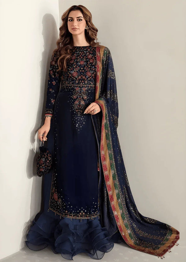 Jazmine Embroidered Velvet Formal VF - 2005 Unstitched 3 Pieces Velvet Collection - 3 pieces Velvet - Zainabjees