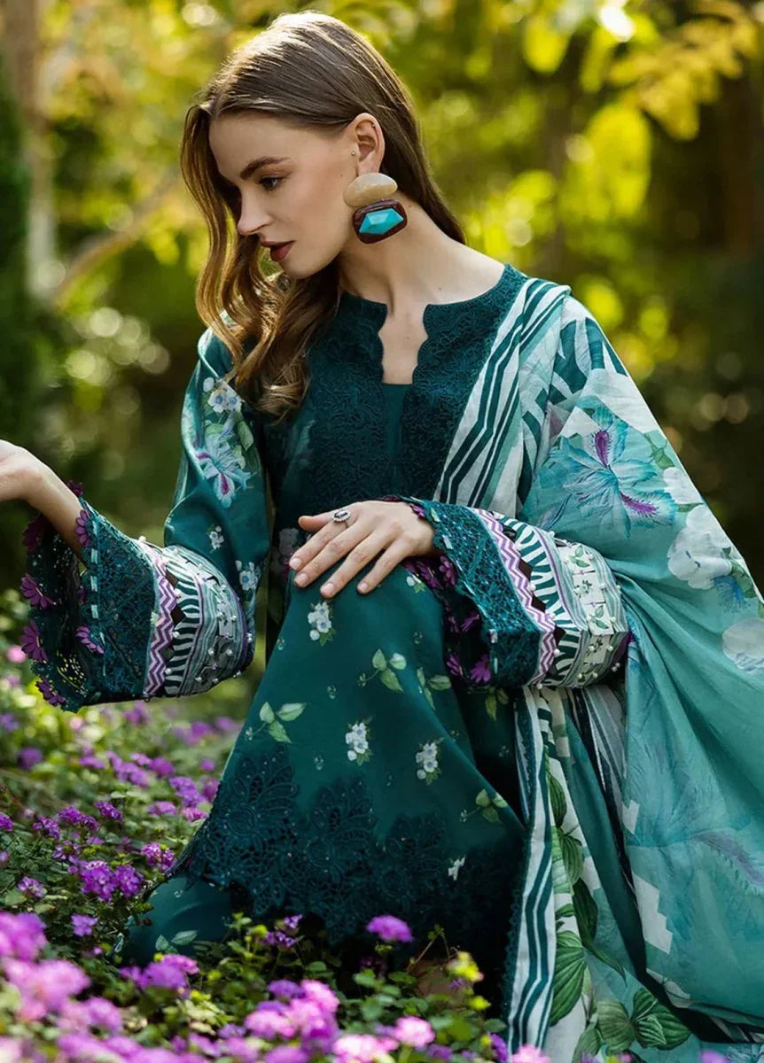 Elaf Lawn Embroidered Unstitched 3 Piece Jade Embrace - 3 Pieces Lawn - Zainabjees