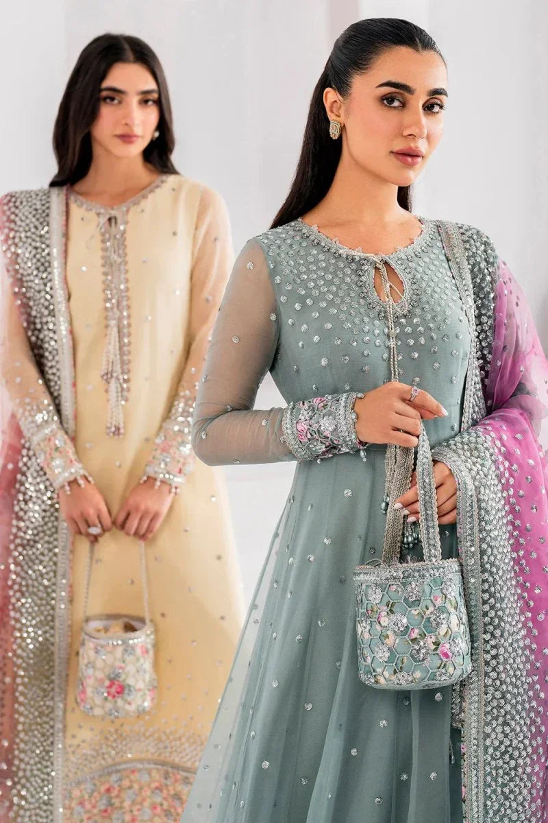 Jazmin Elegant Embroidered Chiffon Dress Unstitched 3 Piece UC - 3062 - 3 Pieces Chiffon - Zainabjees