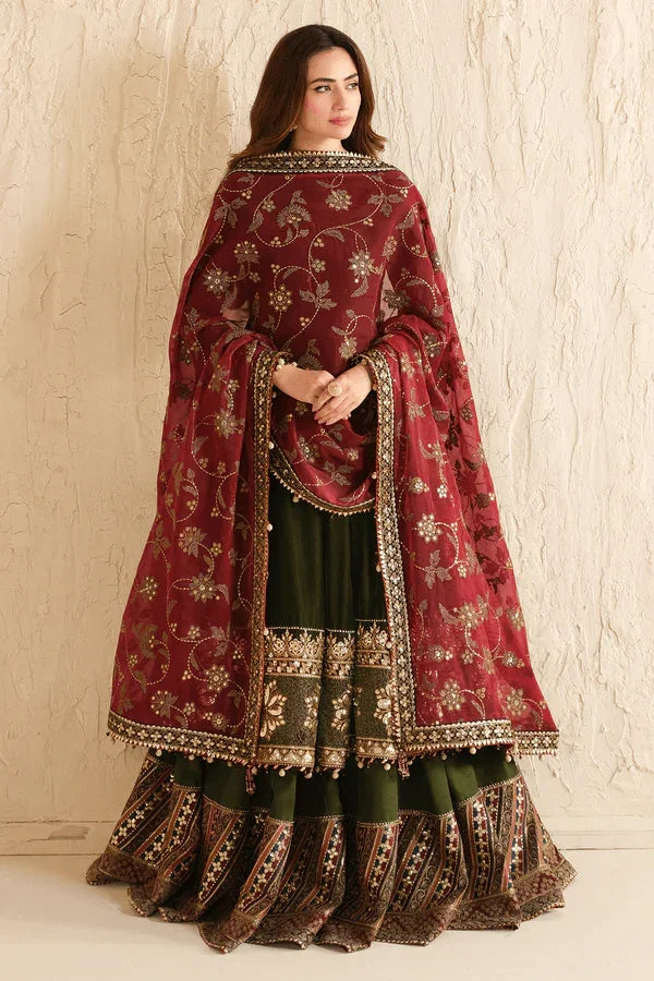 Jazmine Formals Unstitched 3 Pc Collection Luxury Embroidered Velvet VF - 2036 - 3 pieces Velvet - Zainabjees