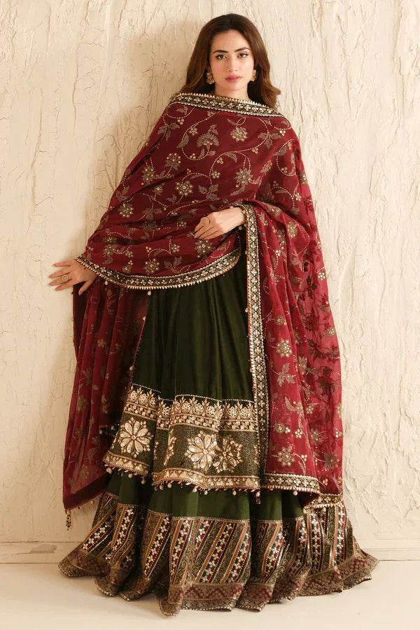 Jazmine Formals Unstitched 3 Pc Collection Luxury Embroidered Velvet VF - 2036 - 3 pieces Velvet - Zainabjees