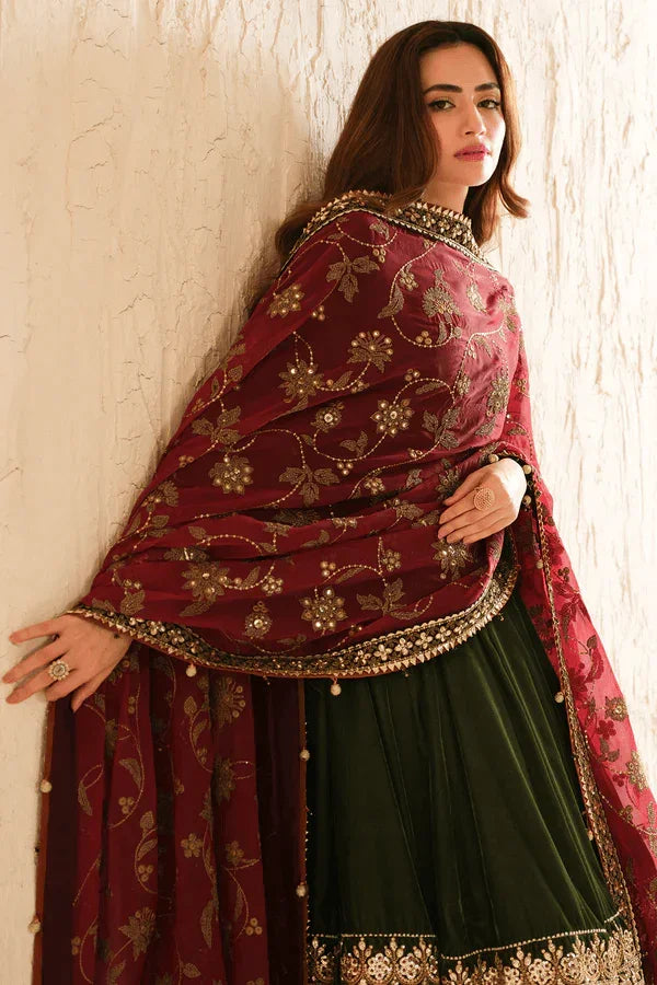 Jazmine Formals Unstitched 3 Pc Collection Luxury Embroidered Velvet VF - 2036 - 3 pieces Velvet - Zainabjees