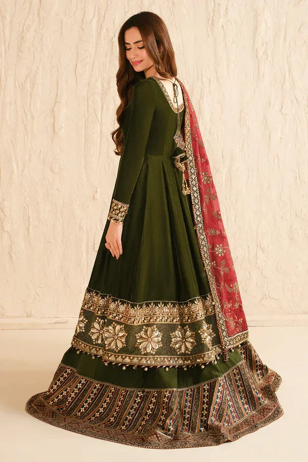 Jazmine Formals Unstitched 3 Pc Collection Luxury Embroidered Velvet VF - 2036 - 3 pieces Velvet - Zainabjees