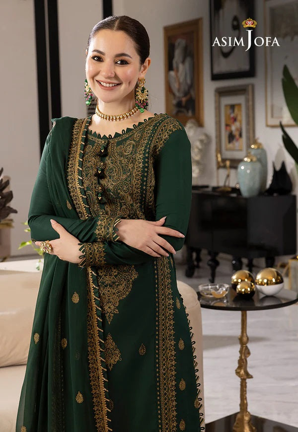 Asim Jofa Luxury Chiffon Embroidered Unstitched Suit AJRN-18