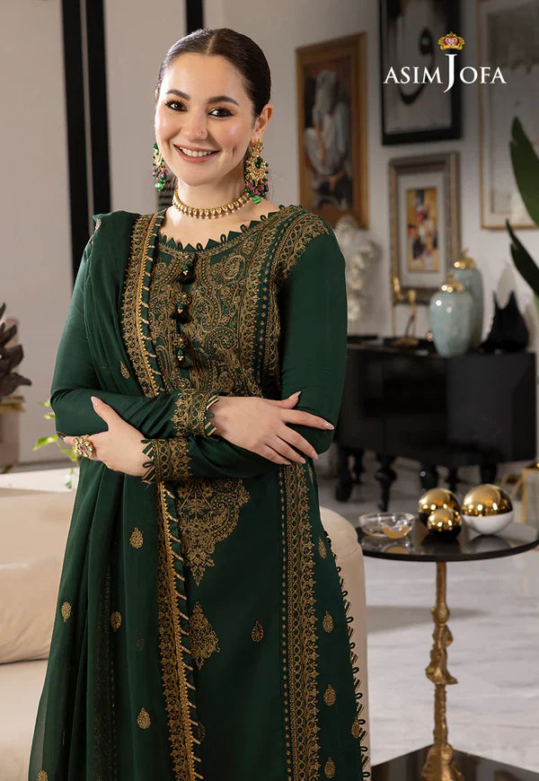 Asim Jofa Luxury Chiffon Embroidered Unstitched Suit AJRN-18