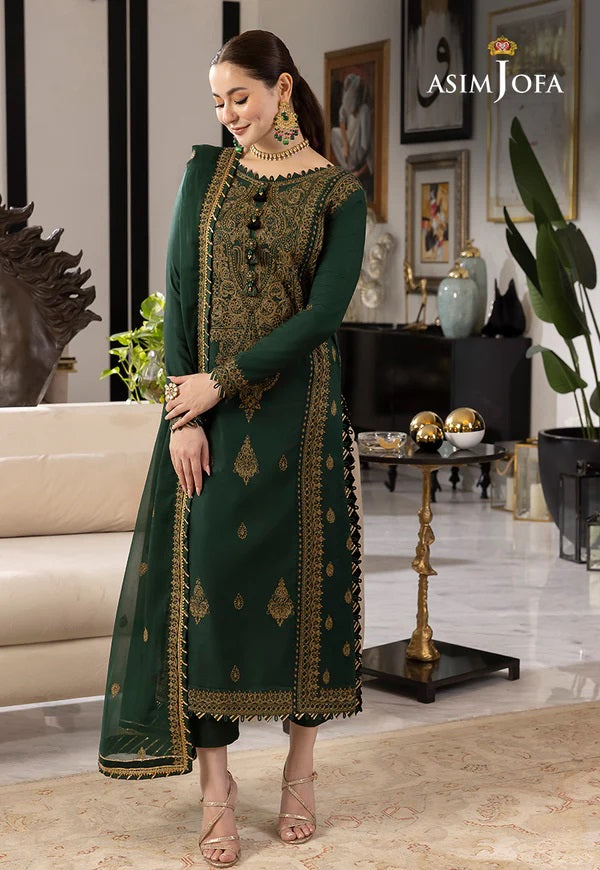 Asim Jofa Luxury Chiffon Embroidered Unstitched Suit AJRN-18