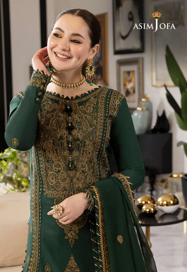 Asim Jofa Luxury Chiffon Embroidered Unstitched Suit AJRN-18