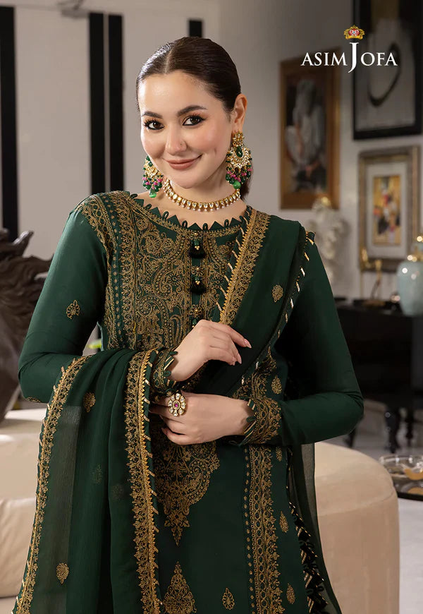 Asim Jofa Luxury Chiffon Embroidered Unstitched Suit AJRN-18