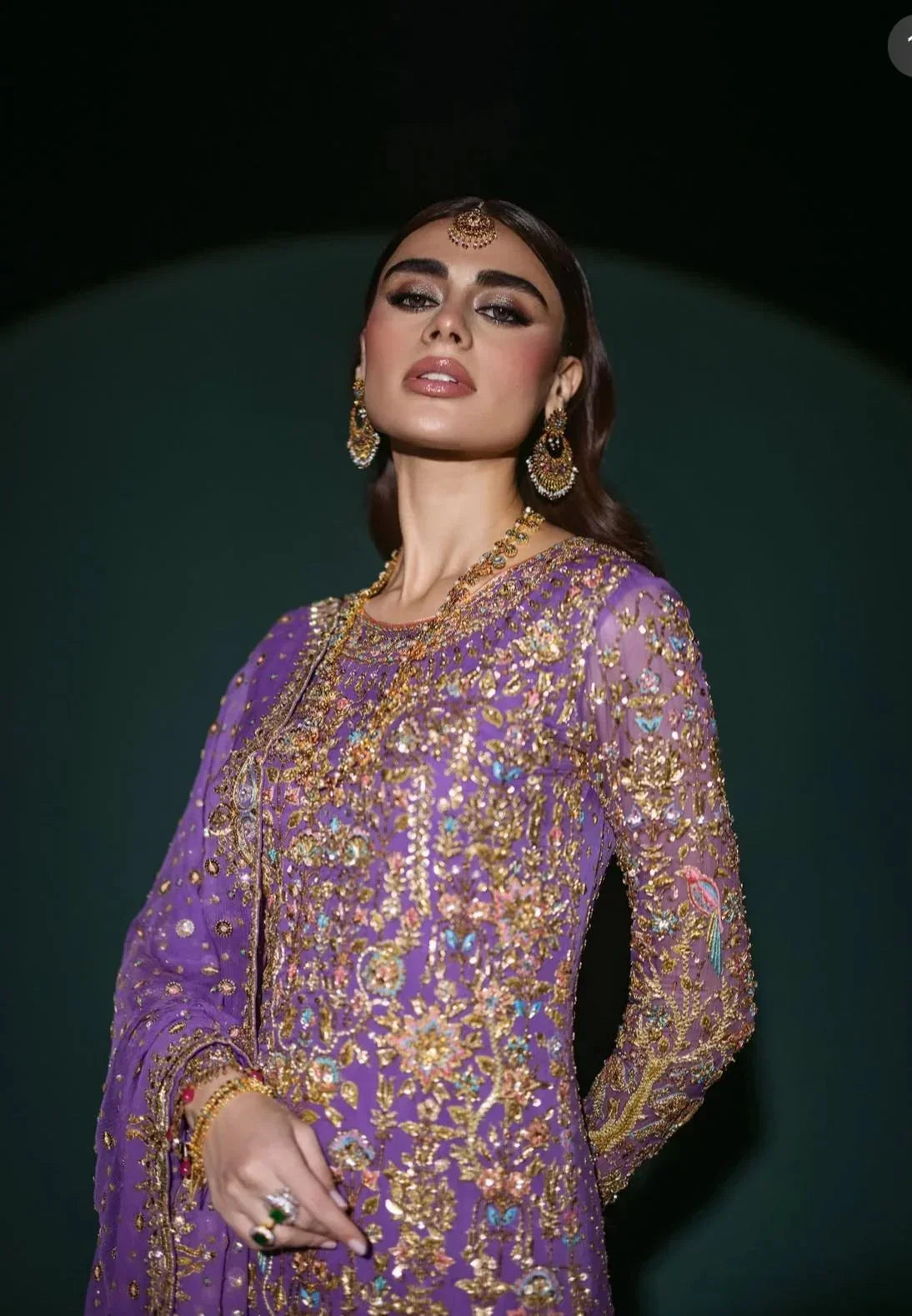Nomi Ansari Luxury Pure Chiffon 3 Piece Unsticthed Couture