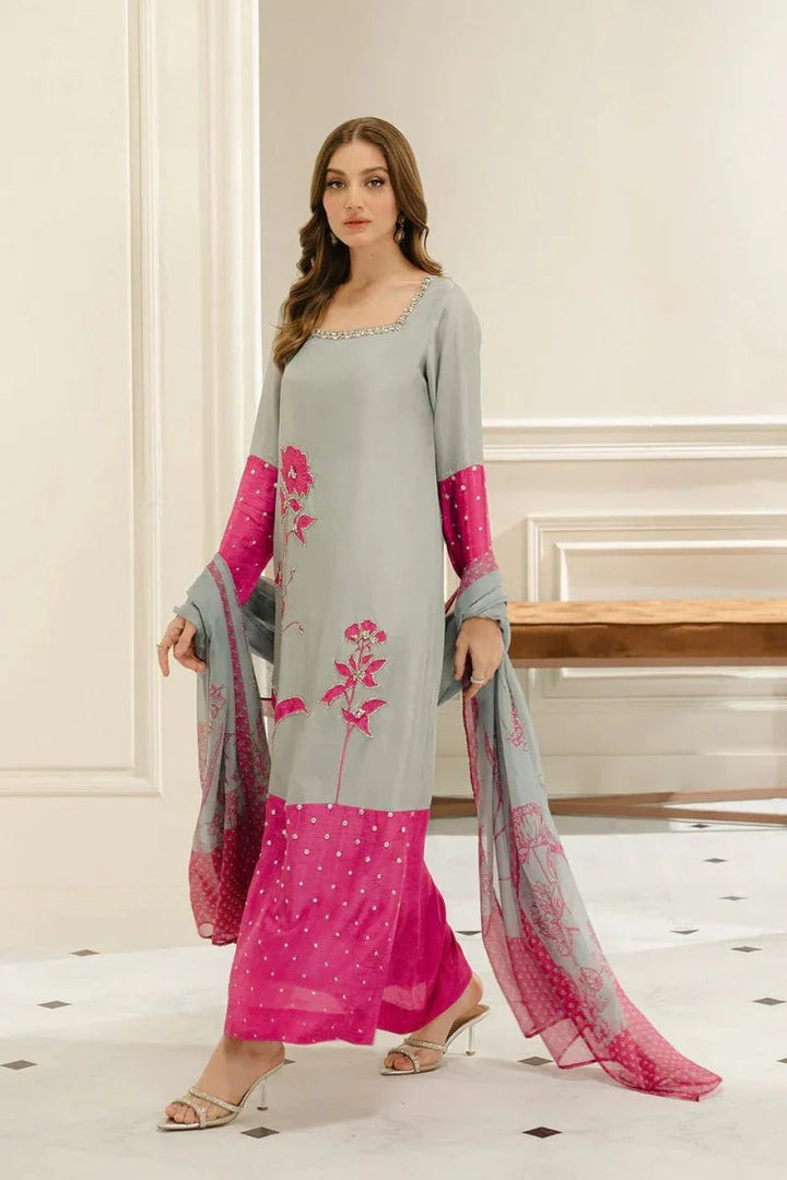 Lulusar Swiss Lawn 3 Piece Unstitched Hurai Dress - 3 Pieces Lawn - Zainabjees