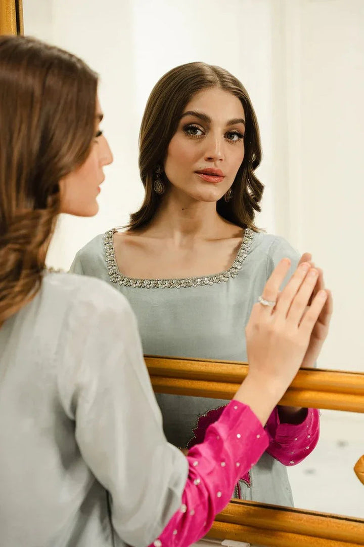 Lulusar Swiss Lawn 3 Piece Unstitched Hurai Dress - 3 Pieces Lawn - Zainabjees