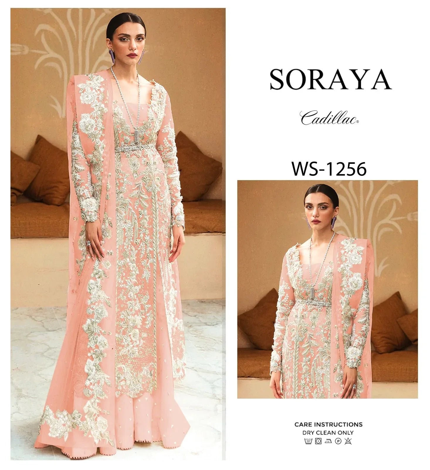 Soraya Organza Hand Embroidered 3 Pc Unstitched Collection Anya 05