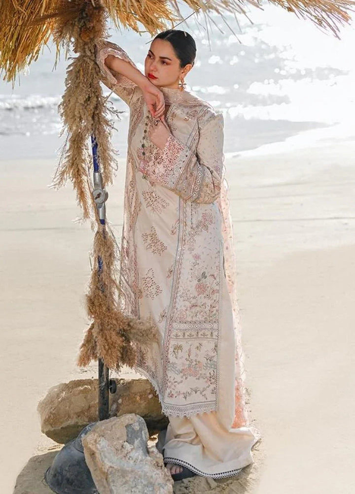 Sahil by Qalamkar Embroidered Lawn Suits Unstitched 3 Piece QLM23S SP - 03 Khansa - Luxury Collection - 3 Pieces Lawn - Zainabjees