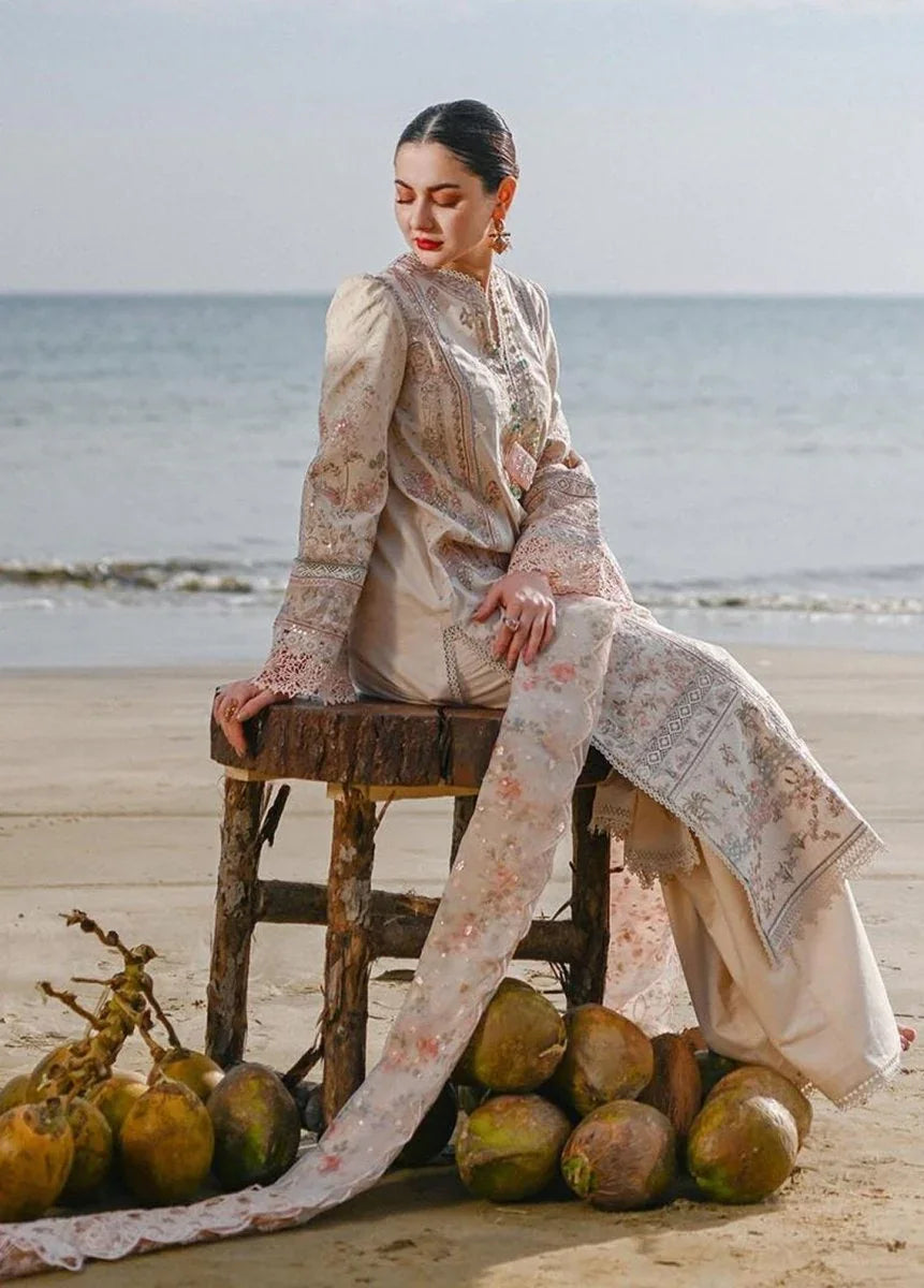 Sahil by Qalamkar Embroidered Lawn Suits Unstitched 3 Piece QLM23S SP - 03 Khansa - Luxury Collection - 3 Pieces Lawn - Zainabjees