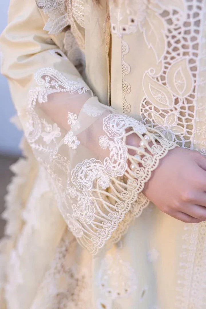 Qalamkar Sahil Kinare Luxury Lawn Embroidered Unstitched 3 Piece - FP - 01 Jana - 3 Pieces Lawn - Zainabjees